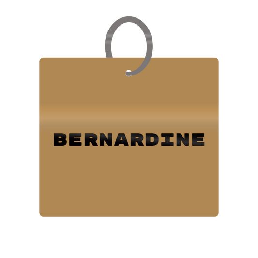 Bernardine Engraved on Keychain in MDF 4cm x 4cm x 3mm