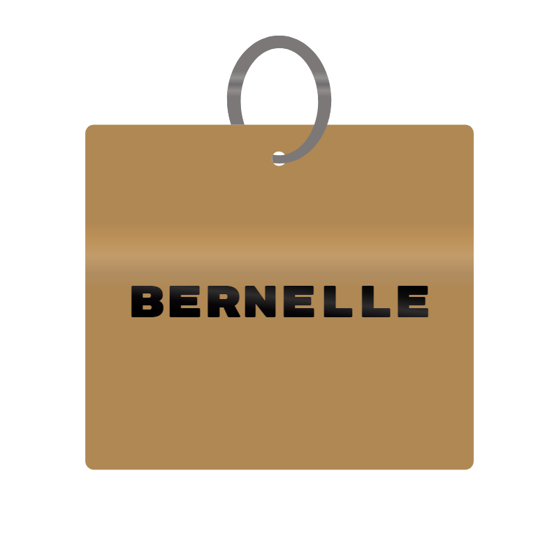 Bernelle Engraved on Keychain in MDF 4cm x 4cm x 3mm