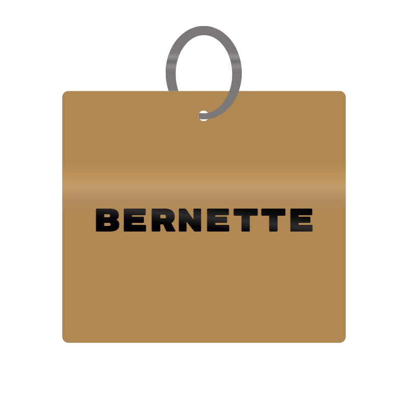 Bernette Engraved on Keychain in MDF 4cm x 4cm x 3mm