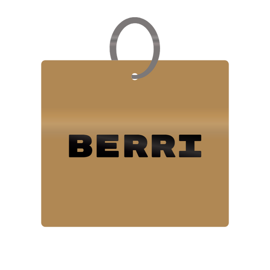 Berri Engraved on Keychain in MDF 4cm x 4cm x 3mm