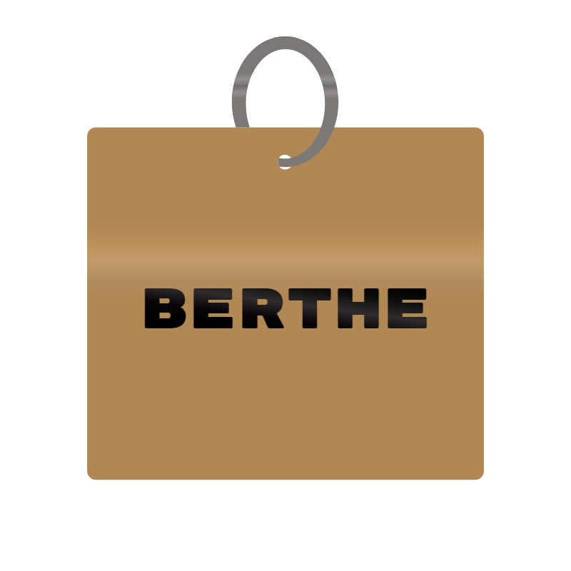 Berthe Engraved on Keychain in MDF 4cm x 4cm x 3mm