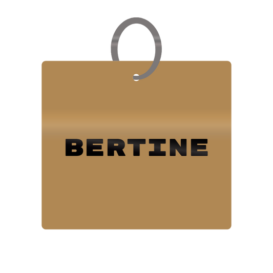 Bertine Engraved on Keychain in MDF 4cm x 4cm x 3mm