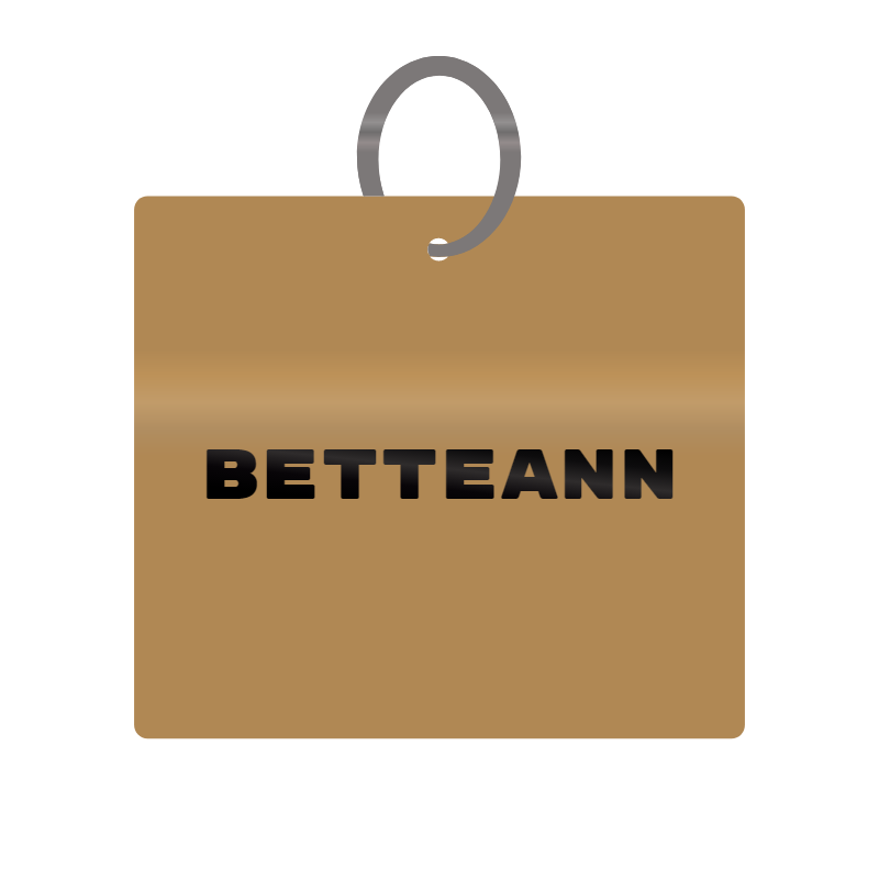 Betteann Engraved on Keychain in MDF 4cm x 4cm x 3mm