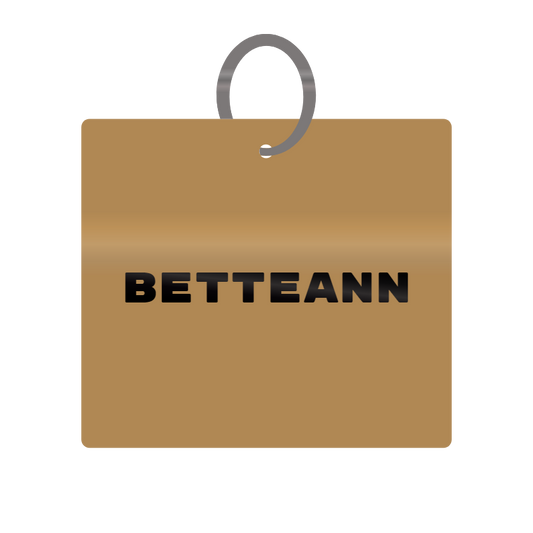 Betteann Engraved on Keychain in MDF 4cm x 4cm x 3mm