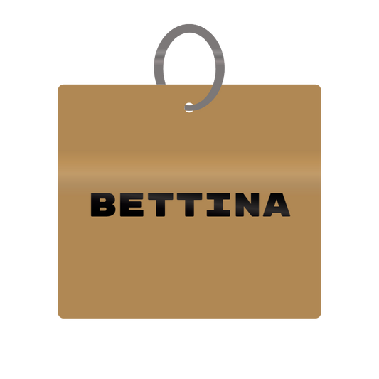 Bettina Engraved on Keychain in MDF 4cm x 4cm x 3mm