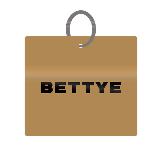 Bettye Engraved on Keychain in MDF 4cm x 4cm x 3mm