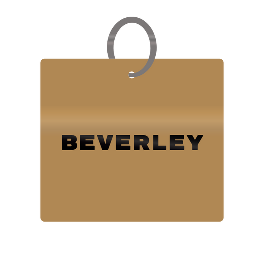 Beverley Engraved on Keychain in MDF 4cm x 4cm x 3mm