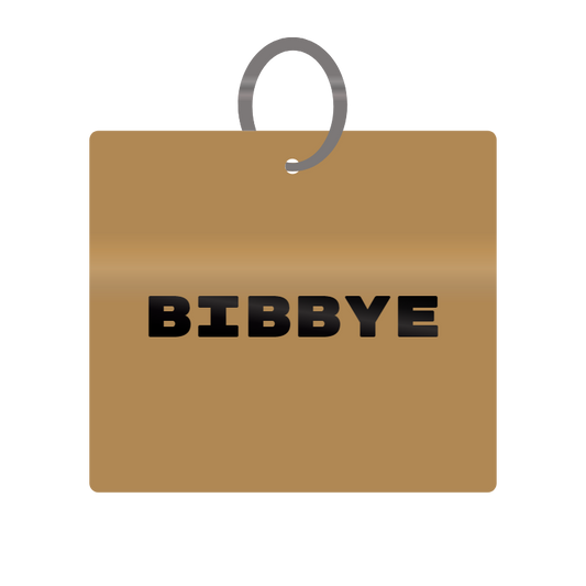 Bibbye Engraved on Keychain in MDF 4cm x 4cm x 3mm