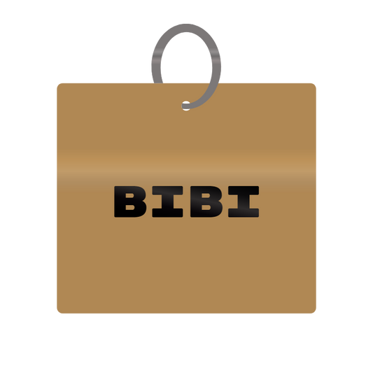 Bibi Engraved on Keychain in MDF 4cm x 4cm x 3mm