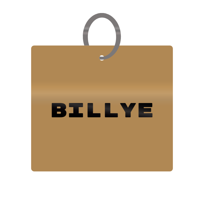 Billye Engraved on Keychain in MDF 4cm x 4cm x 3mm