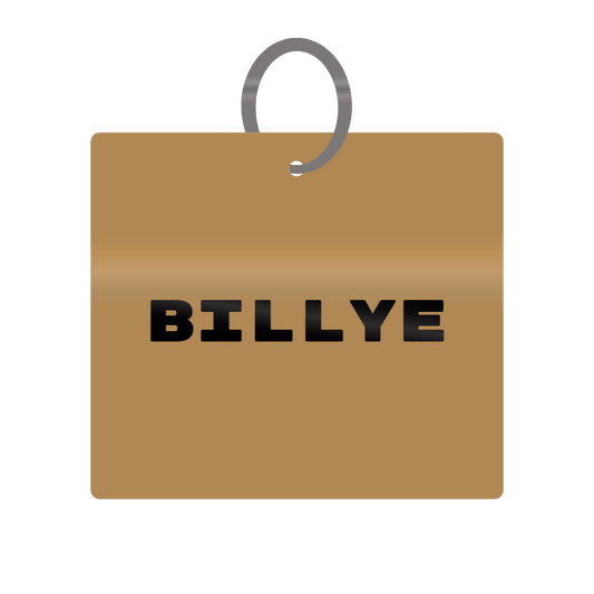 Billye Engraved on Keychain in MDF 4cm x 4cm x 3mm