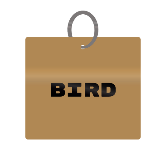 Bird Engraved on Keychain in MDF 4cm x 4cm x 3mm