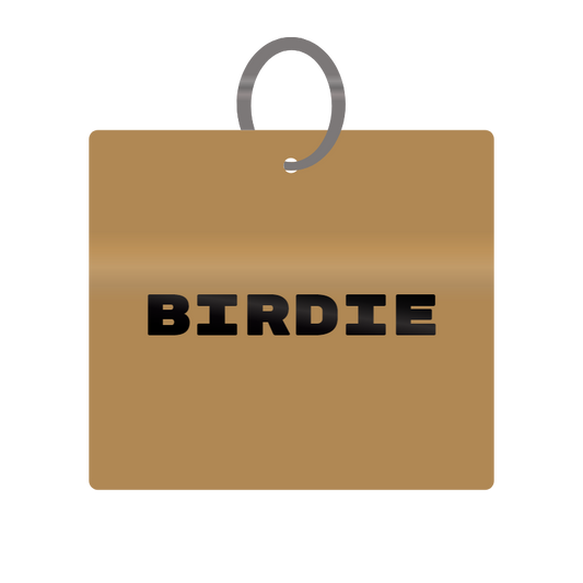 Birdie Engraved on Keychain in MDF 4cm x 4cm x 3mm