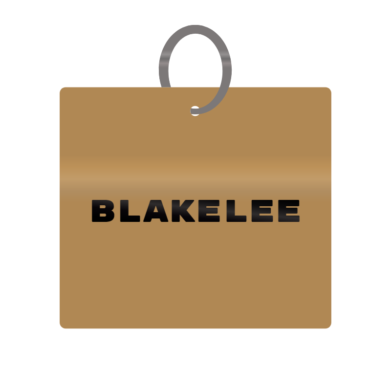 Blakelee Engraved on Keychain in MDF 4cm x 4cm x 3mm