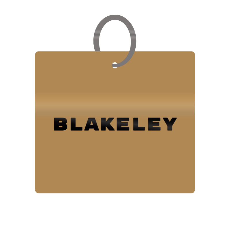 Blakeley Engraved on Keychain in MDF 4cm x 4cm x 3mm