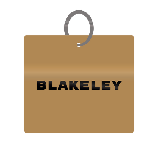 Blakeley Engraved on Keychain in MDF 4cm x 4cm x 3mm