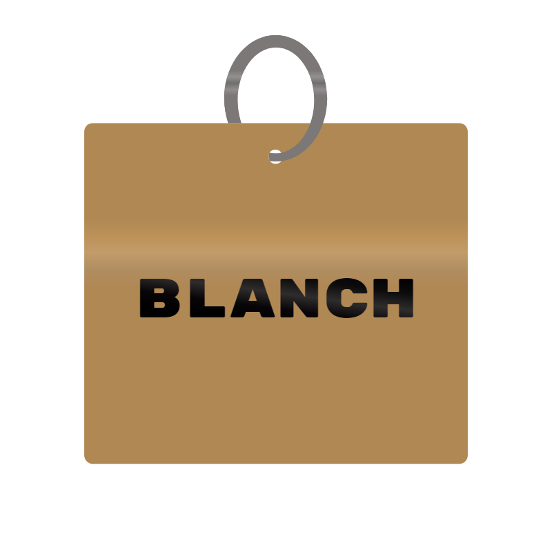 Blanch Engraved on Keychain in MDF 4cm x 4cm x 3mm