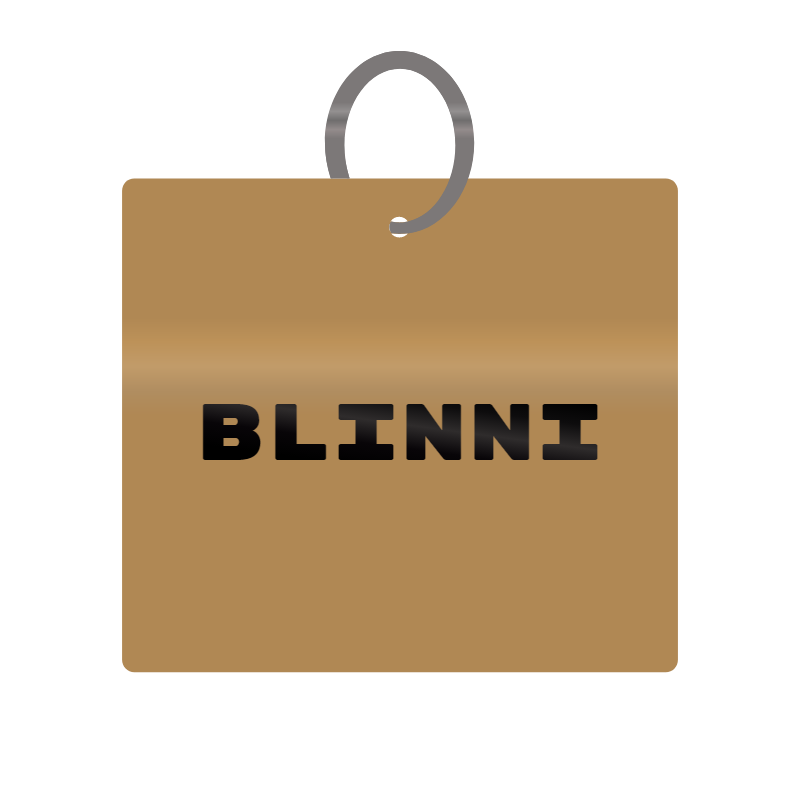 Blinni Engraved on Keychain in MDF 4cm x 4cm x 3mm