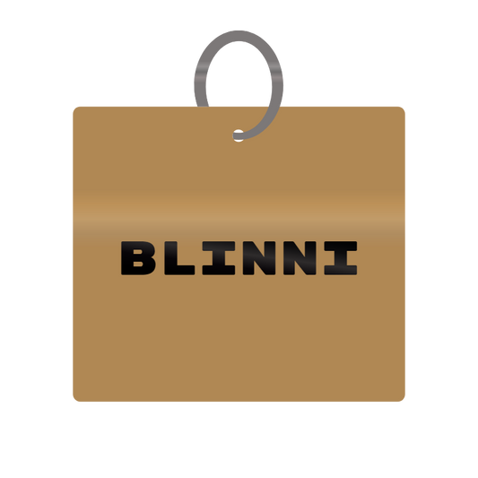 Blinni Engraved on Keychain in MDF 4cm x 4cm x 3mm