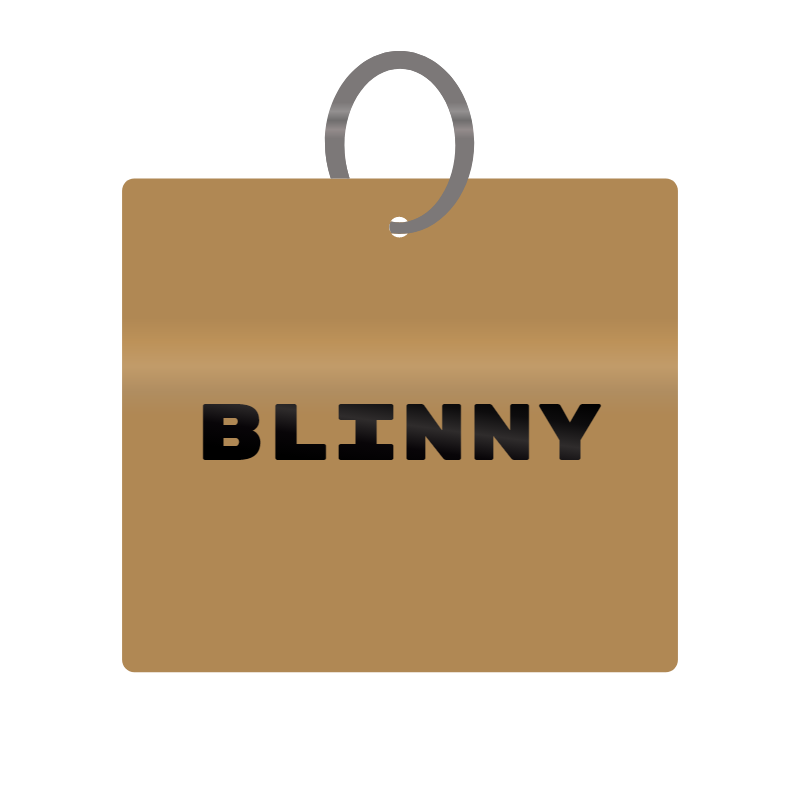 Blinny Engraved on Keychain in MDF 4cm x 4cm x 3mm