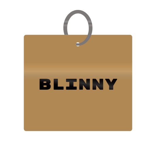 Blinny Engraved on Keychain in MDF 4cm x 4cm x 3mm