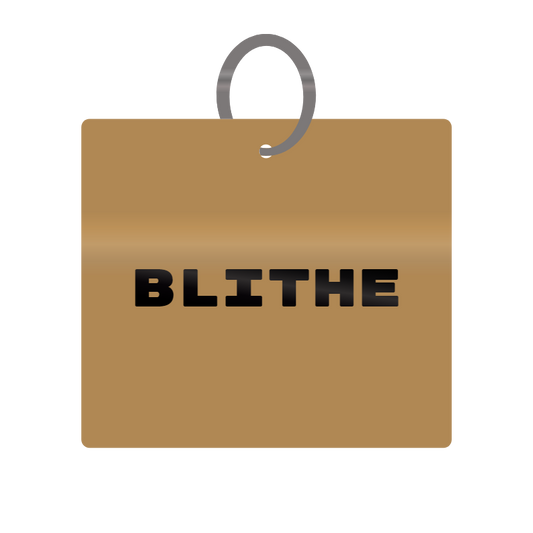 Blithe Engraved on Keychain in MDF 4cm x 4cm x 3mm