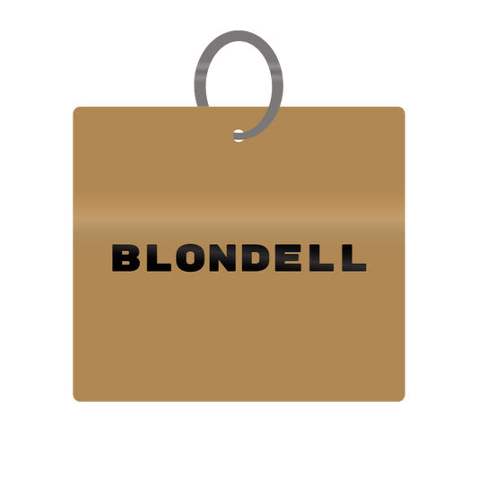 Blondell Engraved on Keychain in MDF 4cm x 4cm x 3mm