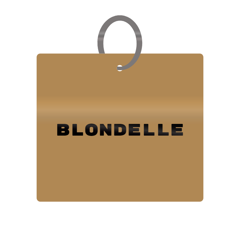 Blondelle Engraved on Keychain in MDF 4cm x 4cm x 3mm