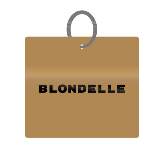 Blondelle Engraved on Keychain in MDF 4cm x 4cm x 3mm