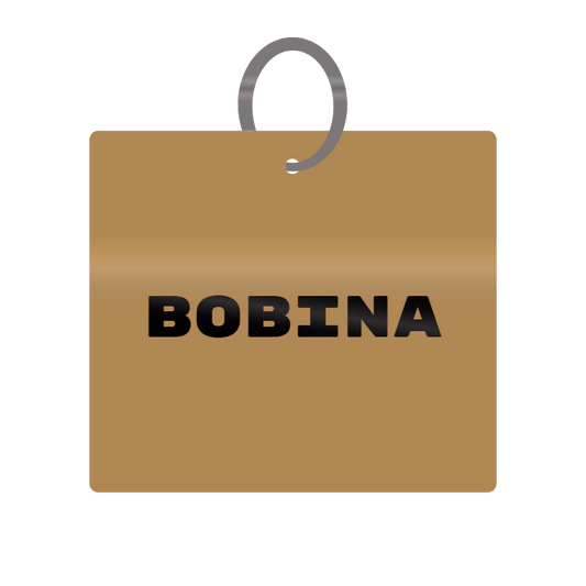 Bobina Engraved on Keychain in MDF 4cm x 4cm x 3mm