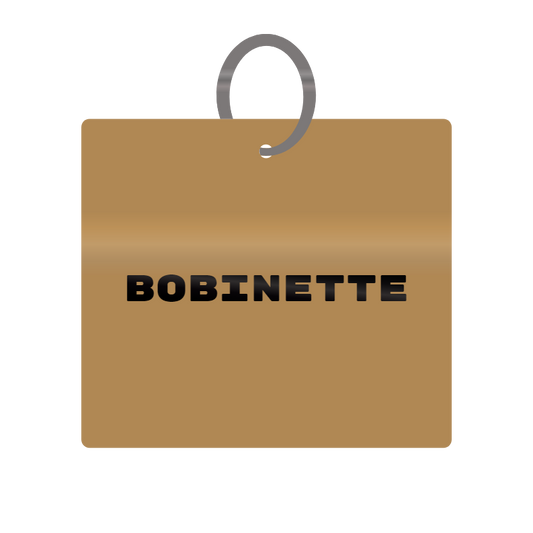 Bobinette Engraved on Keychain in MDF 4cm x 4cm x 3mm