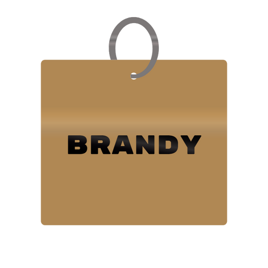 Brandy Engraved on Keychain in MDF 4cm x 4cm x 3mm