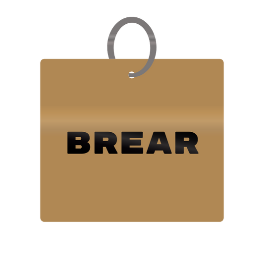 Brear Engraved on Keychain in MDF 4cm x 4cm x 3mm