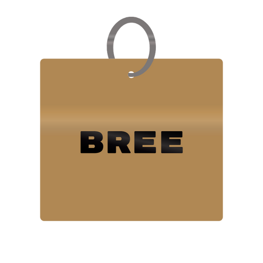 Bree Engraved on Keychain in MDF 4cm x 4cm x 3mm