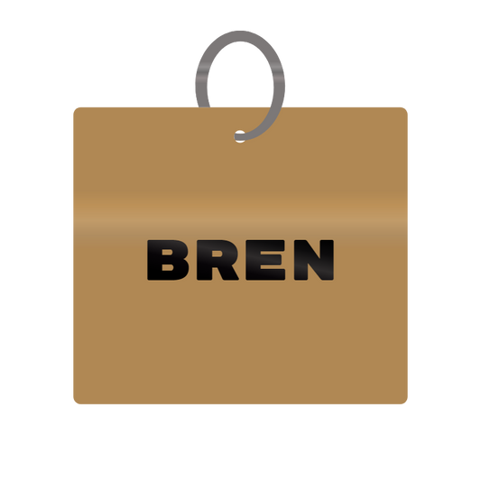 Bren Engraved on Keychain in MDF 4cm x 4cm x 3mm