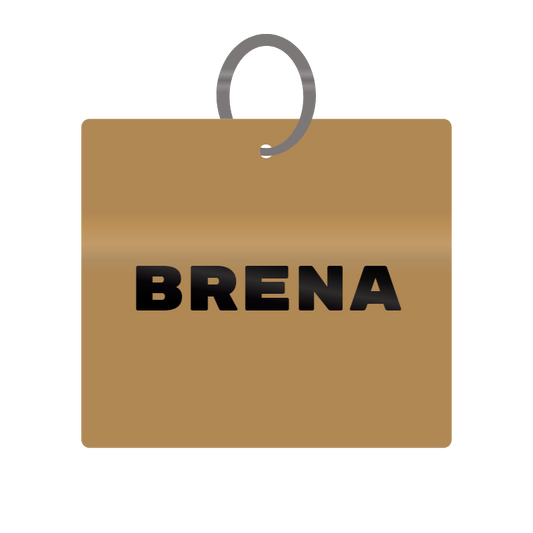 Brena Engraved on Keychain in MDF 4cm x 4cm x 3mm