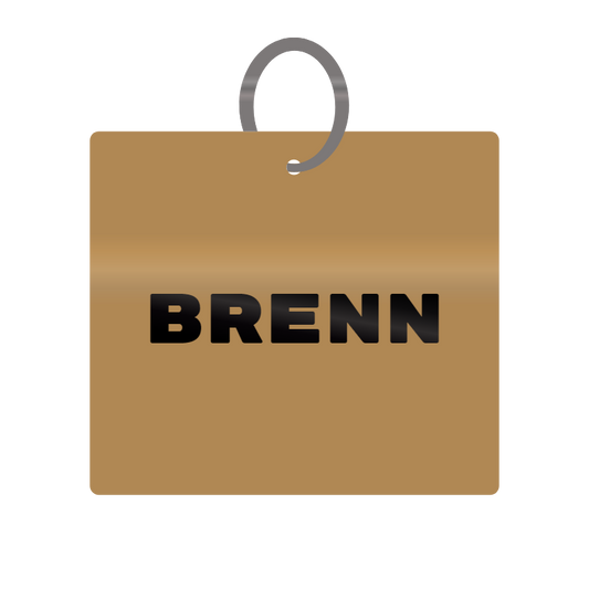 Brenn Engraved on Keychain in MDF 4cm x 4cm x 3mm