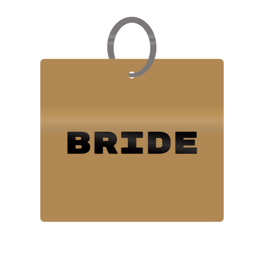 Bride Engraved on Keychain in MDF 4cm x 4cm x 3mm