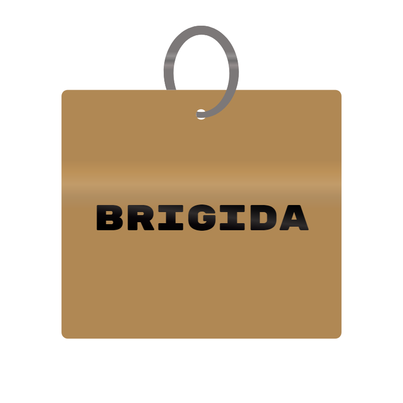 Brigida Engraved on Keychain in MDF 4cm x 4cm x 3mm