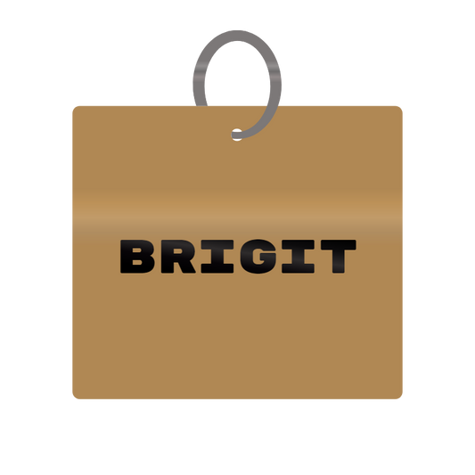 Brigit Engraved on Keychain in MDF 4cm x 4cm x 3mm