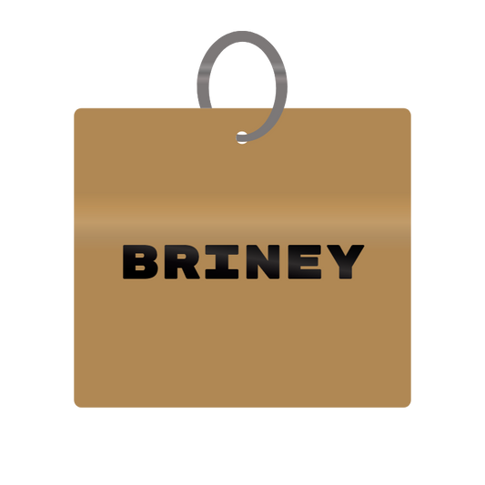 Briney Engraved on Keychain in MDF 4cm x 4cm x 3mm