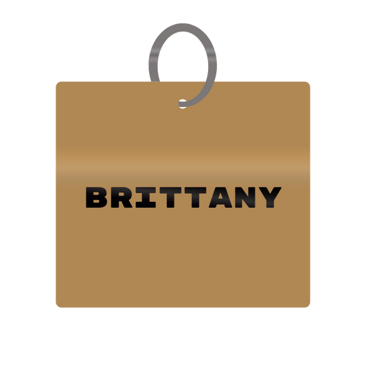 Brittany Engraved on Keychain in MDF 4cm x 4cm x 3mm