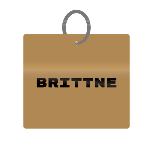 Brittne Engraved on Keychain in MDF 4cm x 4cm x 3mm