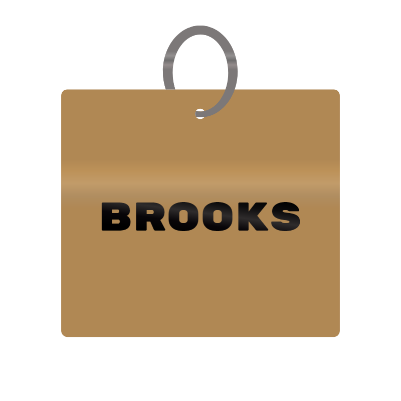 Brooks Engraved on Keychain in MDF 4cm x 4cm x 3mm