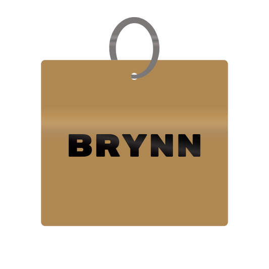 Brynn Engraved on Keychain in MDF 4cm x 4cm x 3mm