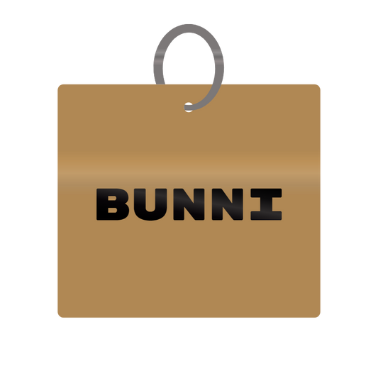 Bunni Engraved on Keychain in MDF 4cm x 4cm x 3mm