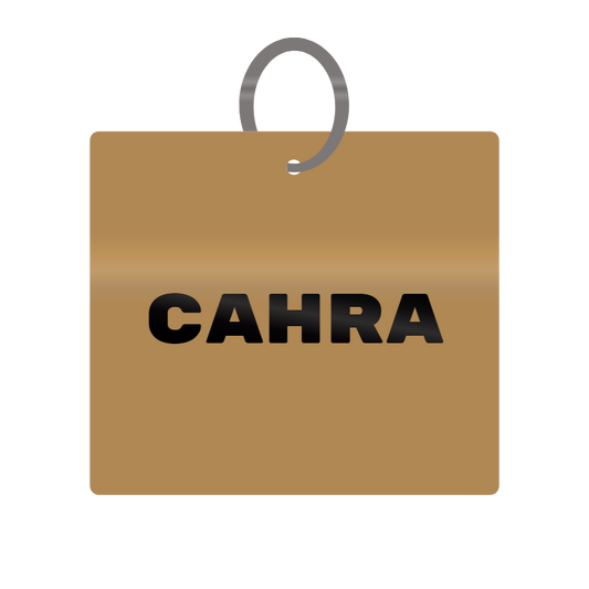 Cahra Engraved on Keychain in MDF 4cm x 4cm x 3mm