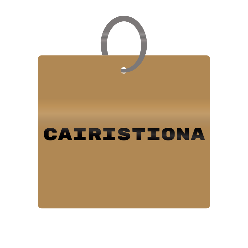 Cairistiona Engraved on Keychain in MDF 4cm x 4cm x 3mm