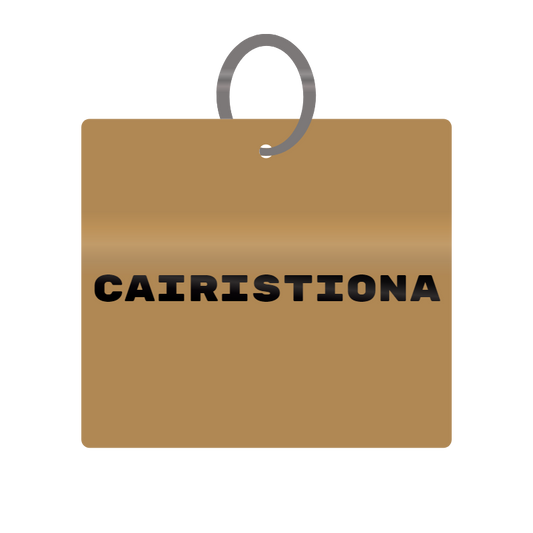 Cairistiona Engraved on Keychain in MDF 4cm x 4cm x 3mm