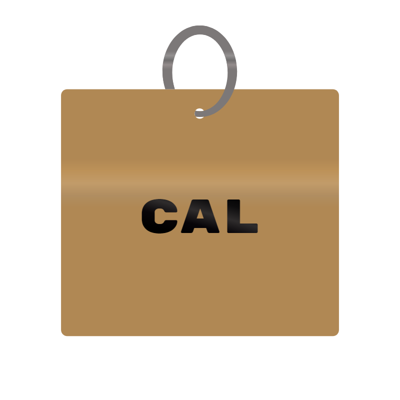 Cal Engraved on Keychain in MDF 4cm x 4cm x 3mm